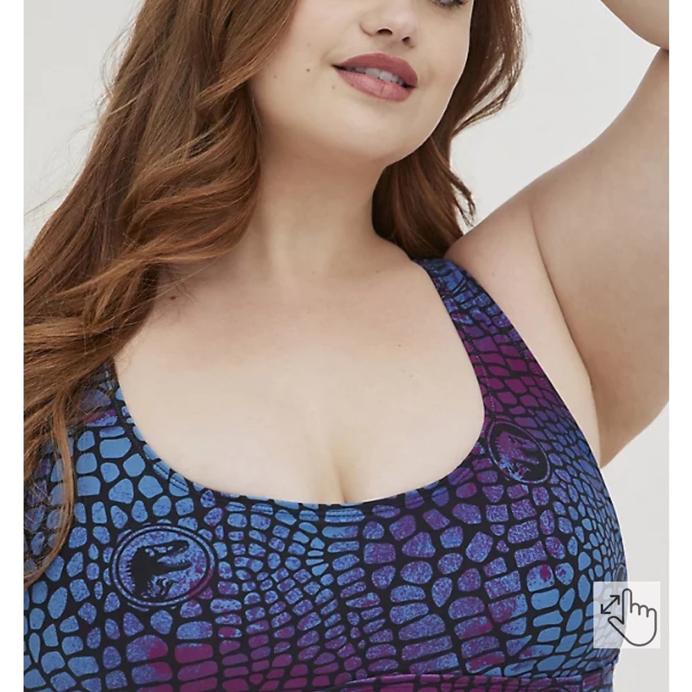 New Torrid size 2 Jurassic Swim Bathing Suit Top 2X - Picture 4 of 7